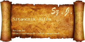 Sztancsik Júlia névjegykártya