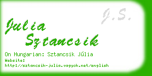 julia sztancsik business card