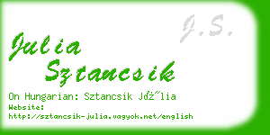 julia sztancsik business card